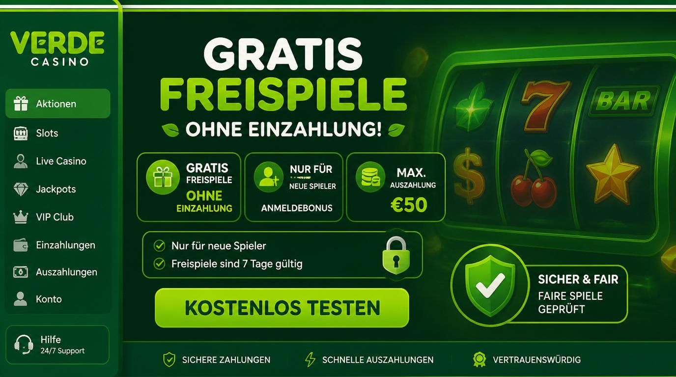 No-Deposit und Anmeldebonus Vorteile Verde Casino mit Auszahlungsgrenze