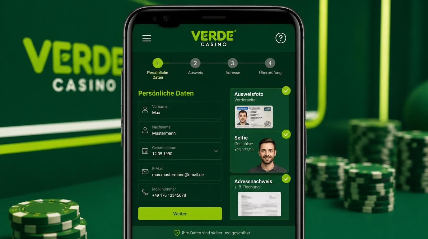 Registrierungs- und Verifizierungsprozess in der App mit klaren Schritten.